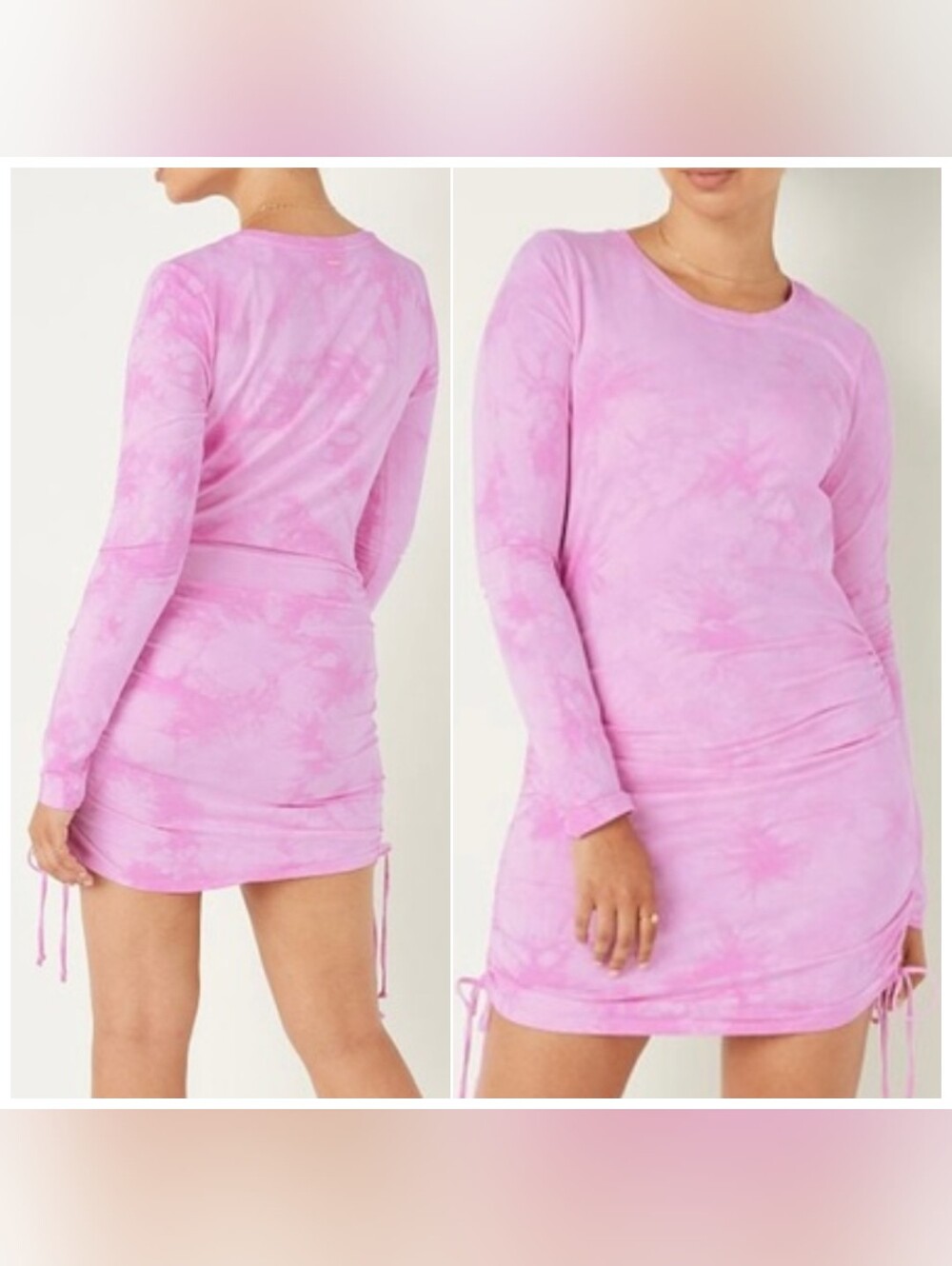 VS VICTORIAS SECRET | Pink Long Sleeve Ruched Dress